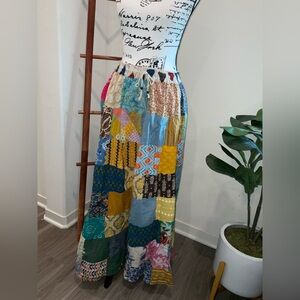 NWOT Colorful Patchwork Maxi Skirt